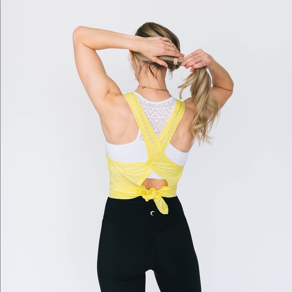 ZYIA Lemon Nimbus Split Back Tank